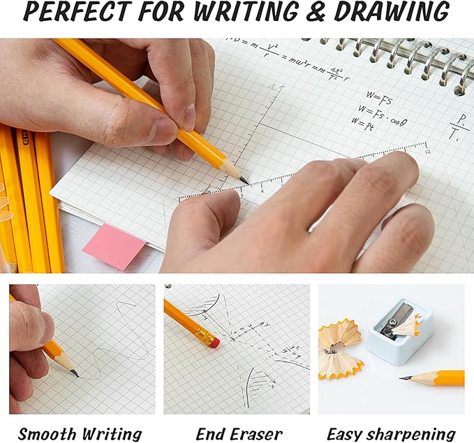 IKAYAS 800 Pack #2 HB Pencils Bulk Yellow Sharpened Pencils with Erasers for Kids, 2 Pre-sharpened pencils for classroom office Supplies, Writing, Drawing and Sketching (Wood-Cased)