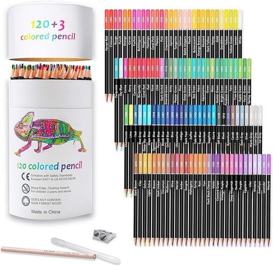 KALOUR Premium Colored Pencils,Set of 120 Colors,Artists Soft Core with Vibrant Color,Ideal for Drawing Sketching Shading,Coloring Pencils for Adults Beginners kids