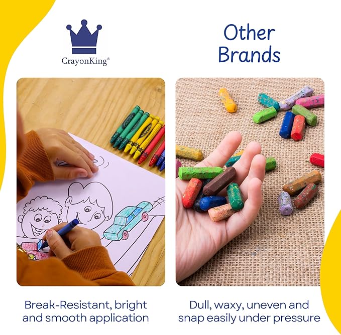 CrayonKing 75 Sets of 4-Packs (300 Bulk Crayons) – Non-Toxic, Individually Wrapped, Perfect for Parties, Restaurants, Classrooms & More