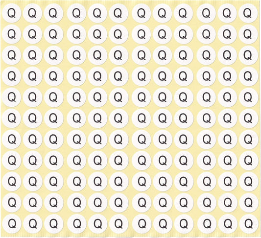 dealzEpic - Alphabet Stickers of The Letter Q - Small Round Paper Self-Adhesive Peel and Stick Letter Labels - Set of 15 Sheets