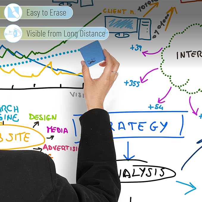 Mr. Pen Dry Erase Markers - Low Odor, Chisel Tip, 10 Pack, Vibrant Colors, Whiteboard Markers