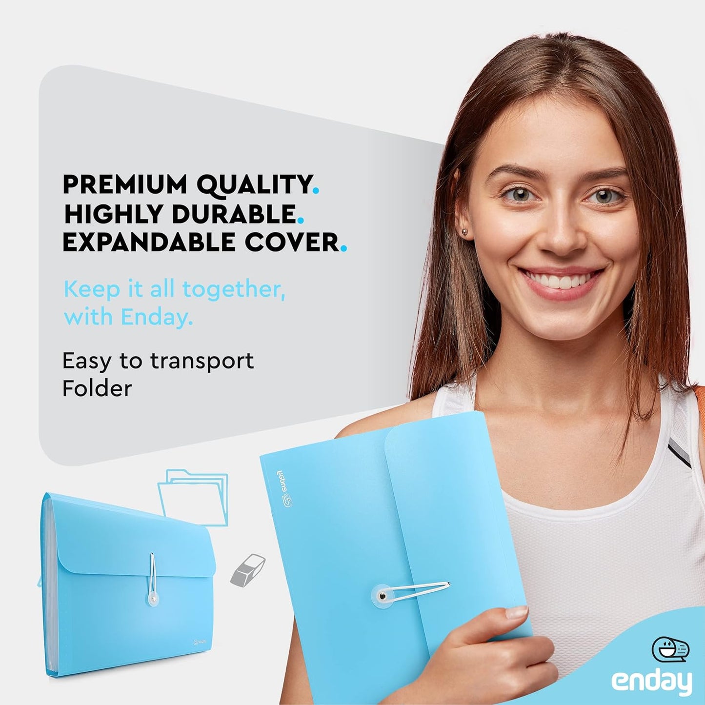 Accordion File Organizer, 13 Pocket Expanding File & Cover Folder with Labels, Plastic Portable Desktop Supplies Letter A4 Paper in Blue, Red, Green, Pink, Purple, Grey, Multicolor, (6 Pc) –by Enday