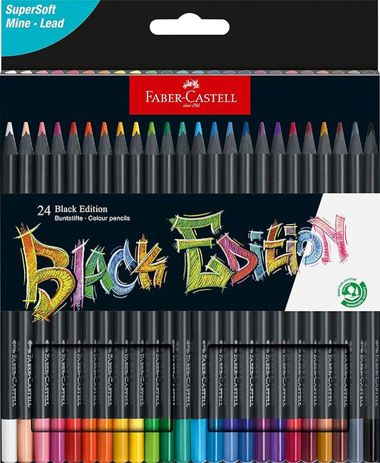 Faber-Castell Black Edition Colored Pencils, Classic 1 Count (Pack of 24)