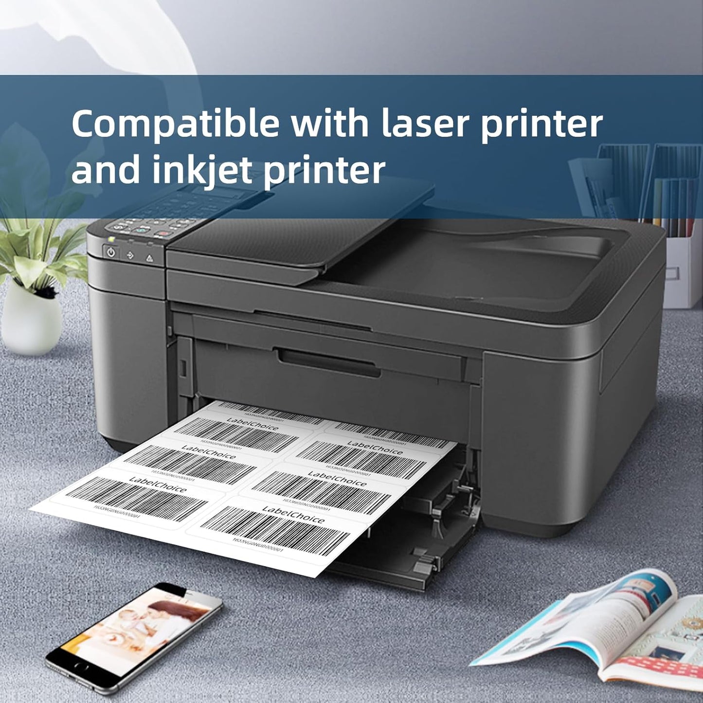 500 Sheets 5000 Pcs 2”x4” 10 Up Shipping Address Labels Compatible with Laser and Inkjet Printers, 2x4 10 Per Page Strong Adhesive Internet Mailing Shipping Labels