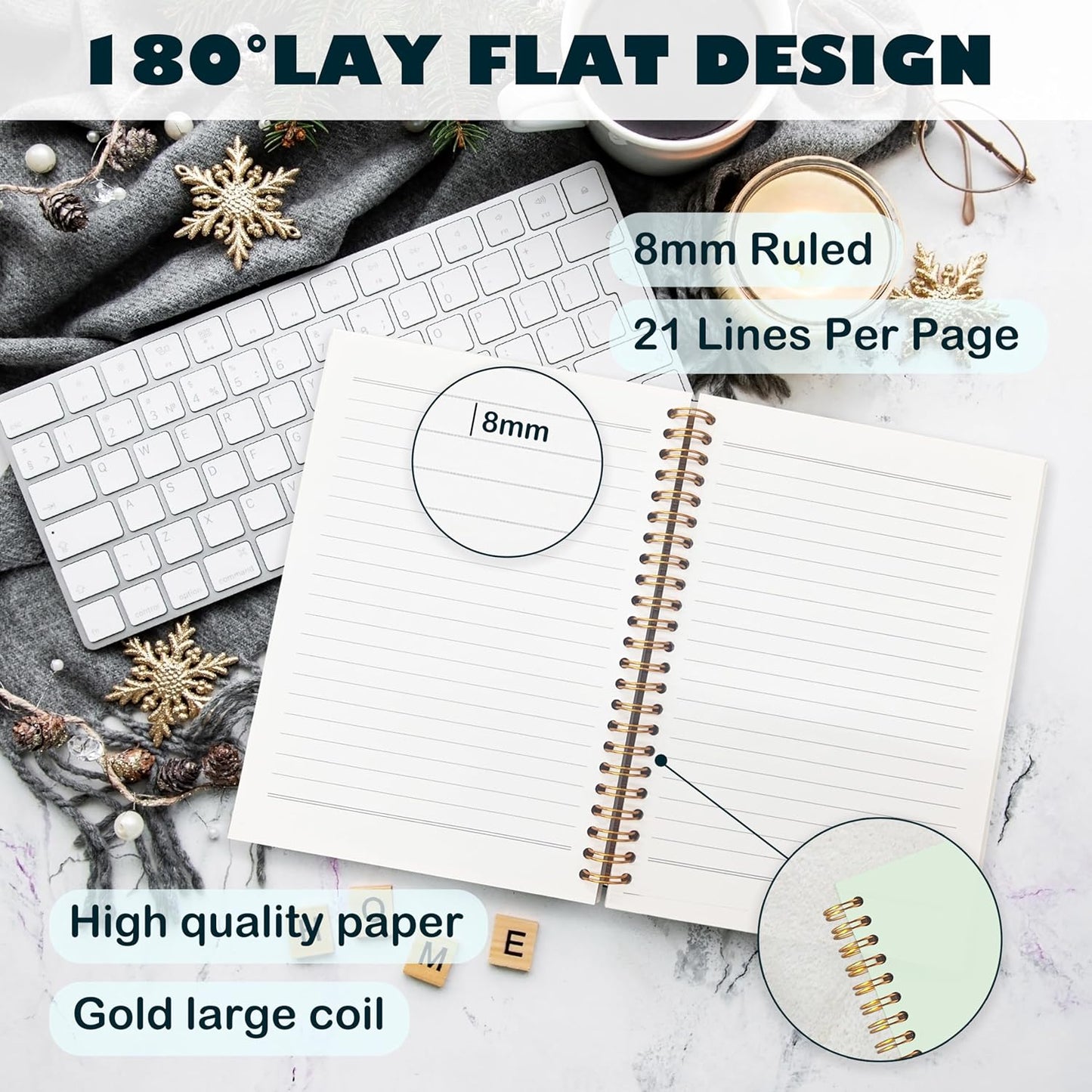 Boho Christian Notebook Journal, Christian Gifts for Women, Bible Notebooks for Note Taking, Bible Journaling Notebook, Jesus the Way the Truth the Life Hardcover Spiral Notebook 5.5x8.3 green