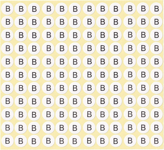 dealzEpic - Alphabet Stickers of The Letter B - Small Round Paper Self-Adhesive Peel and Stick Letter Labels - Set of 15 Sheets