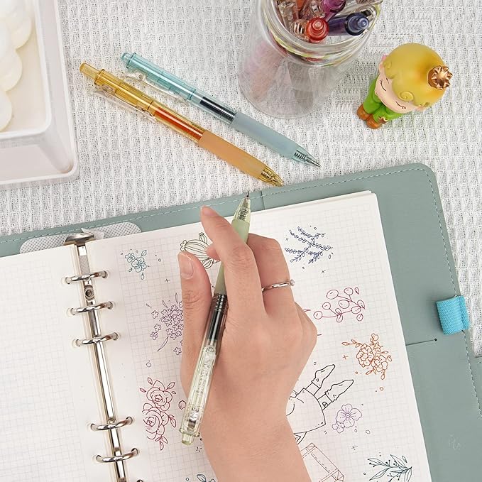 WRITECH Retractable Gel Pens Quick Dry Ink Pens 0.5mm Bullet Multicolor For Journaling, Drawing, Doodling, and Notetaking (Multicolor)