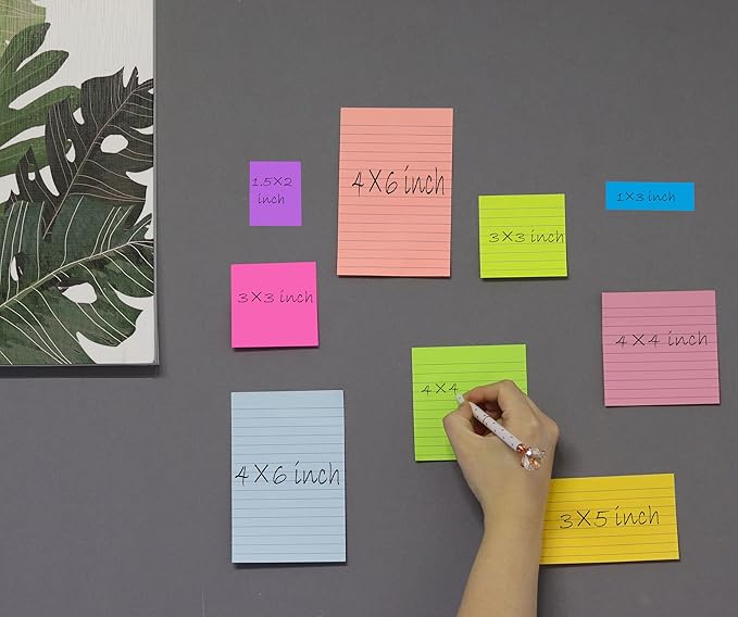 (24 Pads) Sticky Notes 1.5x2 in, 8 Colors Post Self Sticky Notes Pad Its, Bright Post Stickies Colorful Sticky Notes for Office, Home, School, Meeting, 75 Sheets/pad