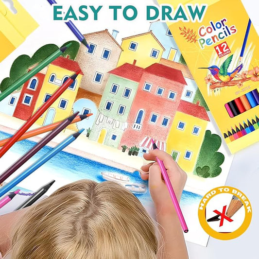 Colored Pencils Bulk,144 Count Colored Pencils for Kids, 12 Packs 12 Colors, Back to School Supplies For Teachers,Back to School Supplies, Classroom Prizes,Not easily breakable