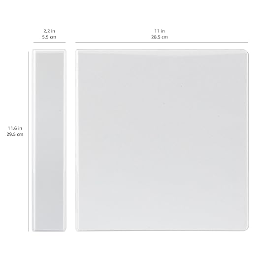 Amazon Basics 3 Ring Binders, 1.5 Inch, 4 Pack, D-Ring Organizer for School, Home Office, White