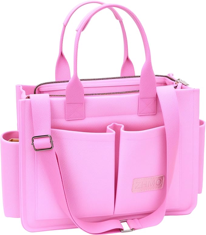 Tote Bag for Women With Compartments,Large Canvas Tote Women's Purse Crossbody Bags Work Laptop Book Bag Satchels Handbags