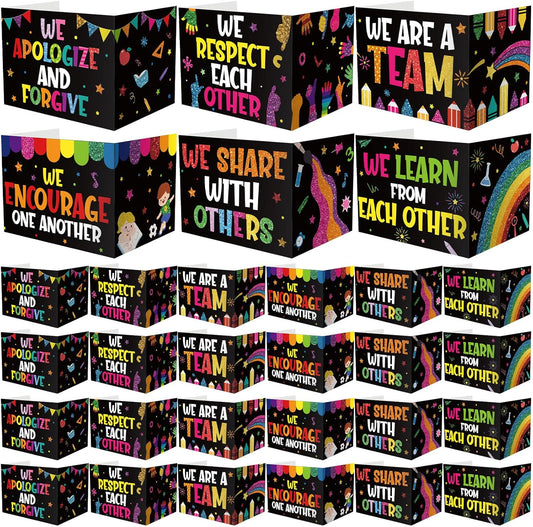 Honoson 24 Pcs Bulk Inspirational Privacy Folders for Students Cardboard Test Privacy Boards Motivational Words Desk Dividers Shield for Classroom School Study Supplies, 6 Styles (Passion)