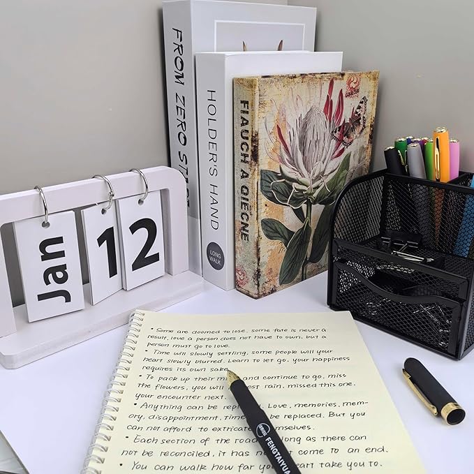 Fengtaiyuan 10P18Prox6, Gel Pens, Black Ink, Bold Point 1.0mm, Writting Pens, Smooth, 6 Pack (10P18Prox6)