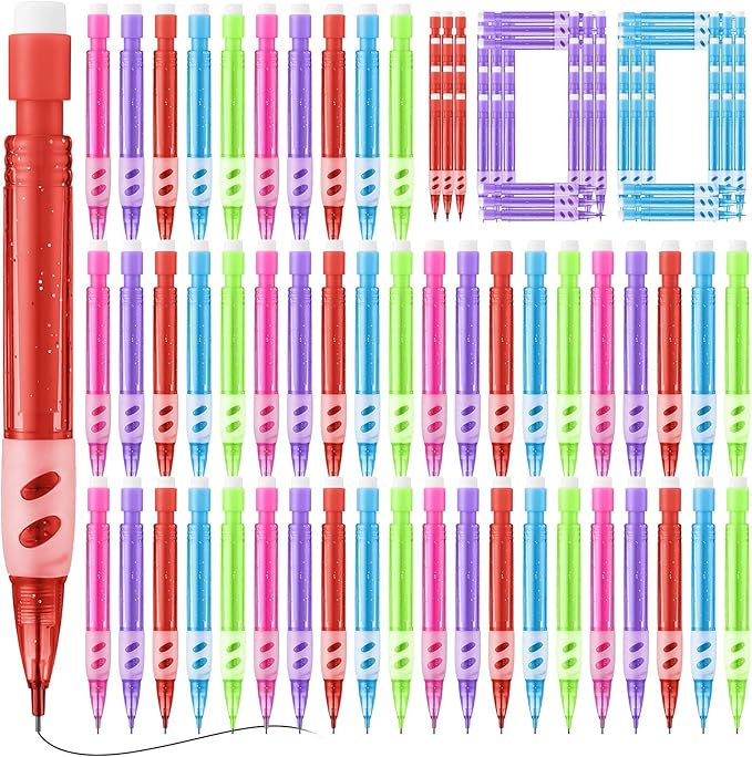 100 Pcs Mini Mechanical Pencils Automatic Pencils with Erasers 0.7 mm Small Point for Writing Drawing Sketching Home Office School Supplies