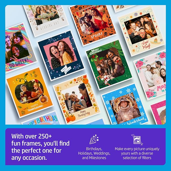 HP Sprocket Photo Booth Machine Instant Color Photo Printer (White) Paper Bundle + Zink 3.5 x 4.25” Zink Sticky-Backed Photo Paper (510 Sheets)