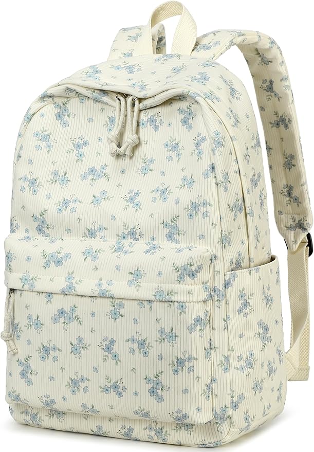 School Backpack for Teens Large Corduroy Bookbag Lightweight 15.6 inch Laptop Bag for Girls Women Casual High School College