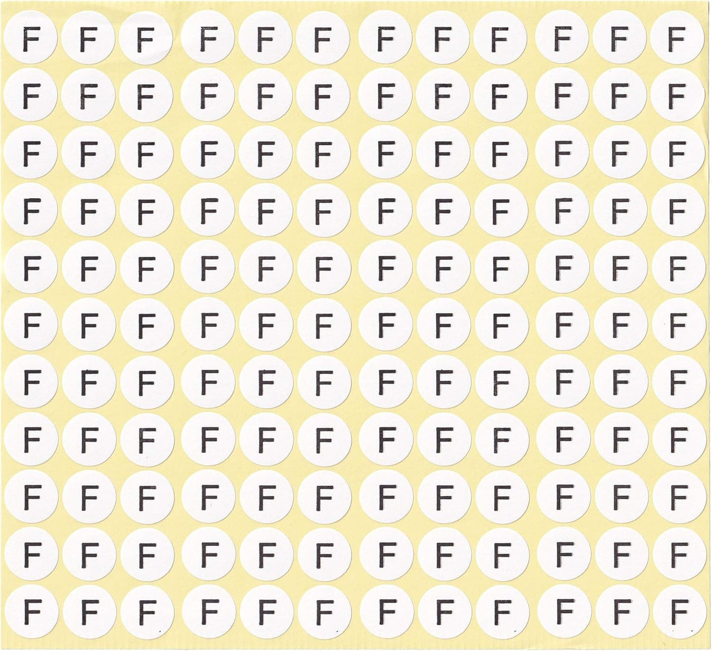 dealzEpic - Alphabet Stickers of The Letter F - Small Round Paper Self-Adhesive Peel and Stick Letter Labels - Set of 15 Sheets