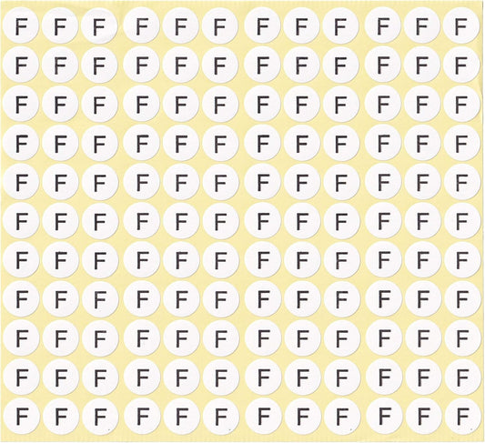 dealzEpic - Alphabet Stickers of The Letter F - Small Round Paper Self-Adhesive Peel and Stick Letter Labels - Set of 15 Sheets