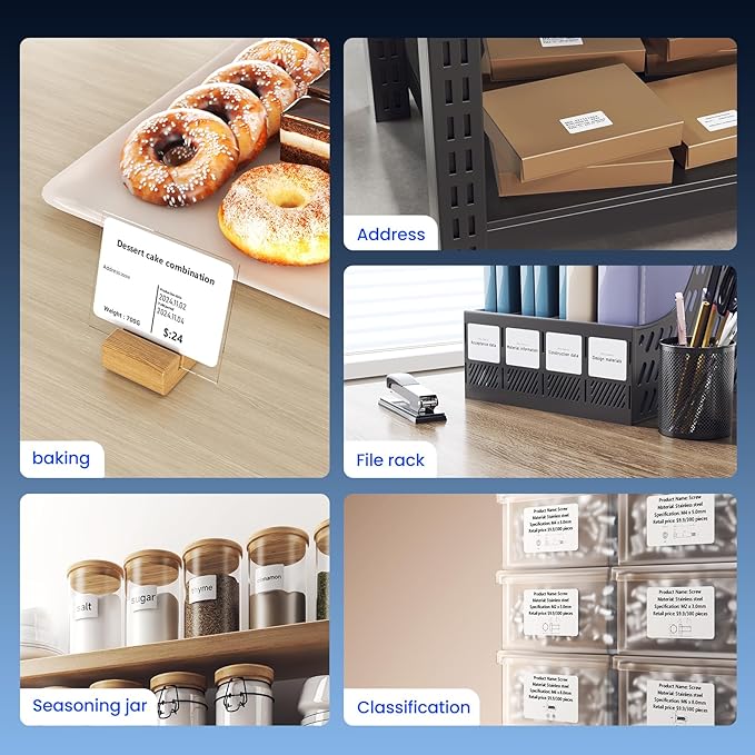 CLABEL Label Maker Machine with Tape: 221B Inkless Label Printer 2 Inch Portable Bluetooth Handheld Sticker Barcode Thermal Printer Compatible with Phone & PC for Small Business Retail School Office