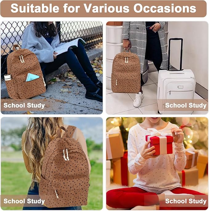 School Backpack for Teens Large Corduroy Bookbag Lightweight 15.6 inch Laptop Bag for Girls Women Casual High School College