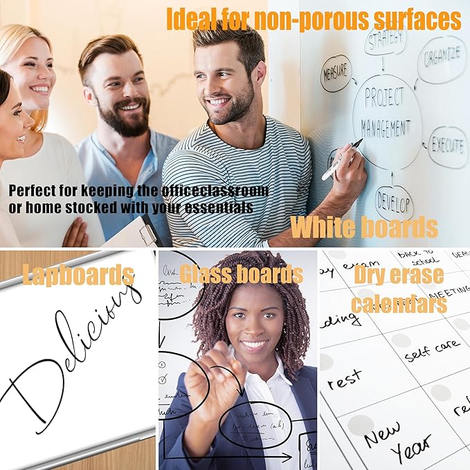 Dry Erase Markers Bulk Pack of 102 Chisel Tip Black Whiteboard Markers, Low Odor Suitable for School Office and Home