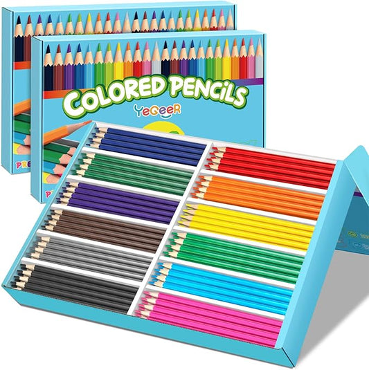 576 Count Colored Pencils Bulk, 12 Assorted Colors, Pre-sharpened Coloring Pencils Set for Kids and Adult, Teachers Essential Classroom Prizes, Back to School Supplies (Two boxes)