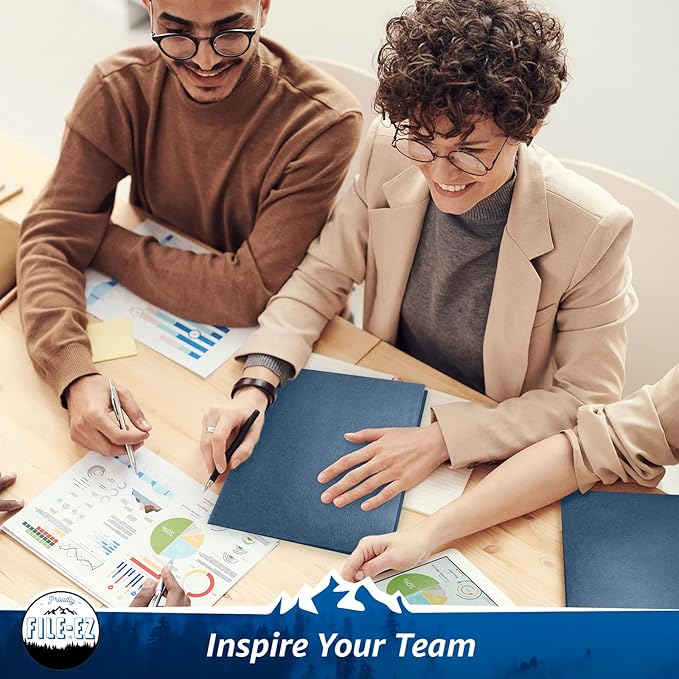 FILE-EZ Two-Pocket Folders, Assorted Colors, 125-Pack, Textured Paper, Letter Size (EZ-32400)