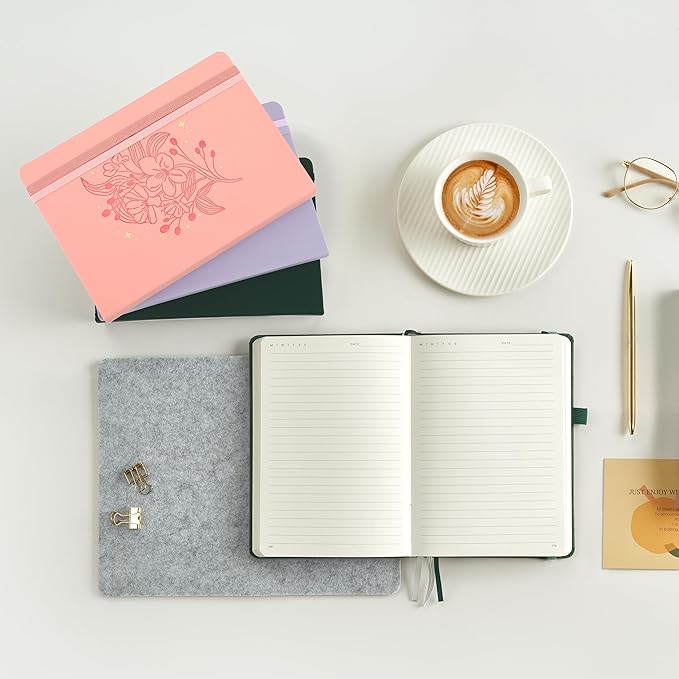 &And Per Se Lined Journal Notebook for Women&Men with Pattern, 365 Pages, 5.7'' x 8'' 100GSM Thick Paper, A5 Journals for Writing(Blush)