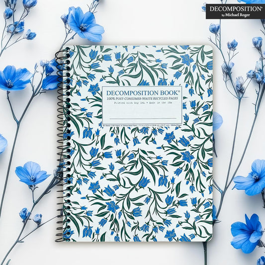 Decomposition Bluebells College Ruled Spiral Notebooks – 9.75 x 7.5 Journal with 160 Lined Pages – Notebooks for School Supplies, Home & Office – 100% Recycled Paper – Made in USA