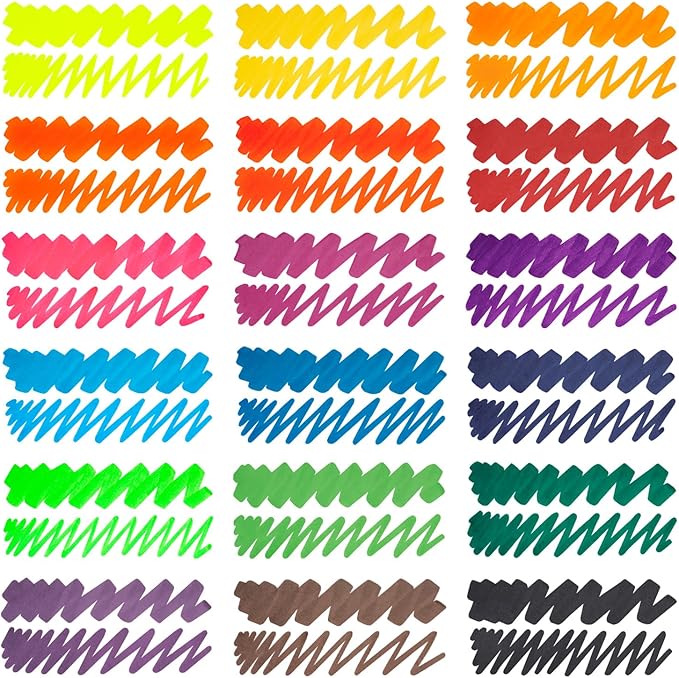 ARTEZA Glass Board Markers, Pack of 18, 10 Classic and 8 Neon Colors for Whiteboards and Windows, Erasable Dry Erase Markers, Office, School Supplies