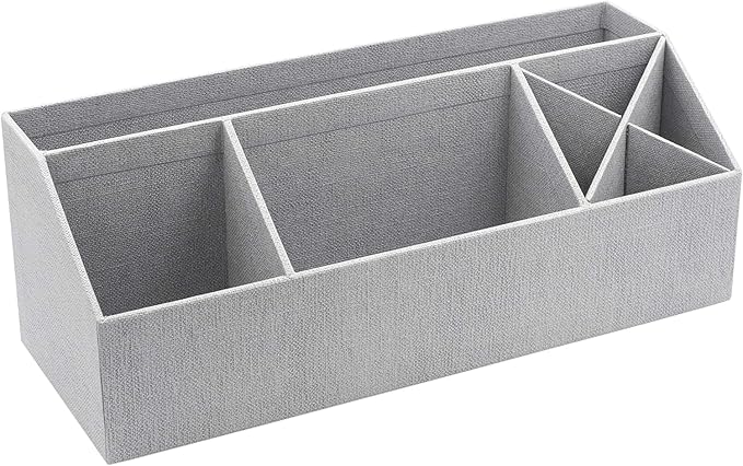Bigso Elisa Desktop Organizer - Durable Office Desk Organizer with 7 Compartments for Office Supplies and Accessories - 13.1 in x 4.9 in x 4.9 in - White