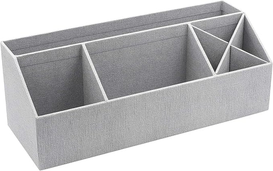 Bigso Elisa Desktop Organizer - Durable Office Desk Organizer with 7 Compartments for Office Supplies and Accessories - 13.1 in x 4.9 in x 4.9 in - White