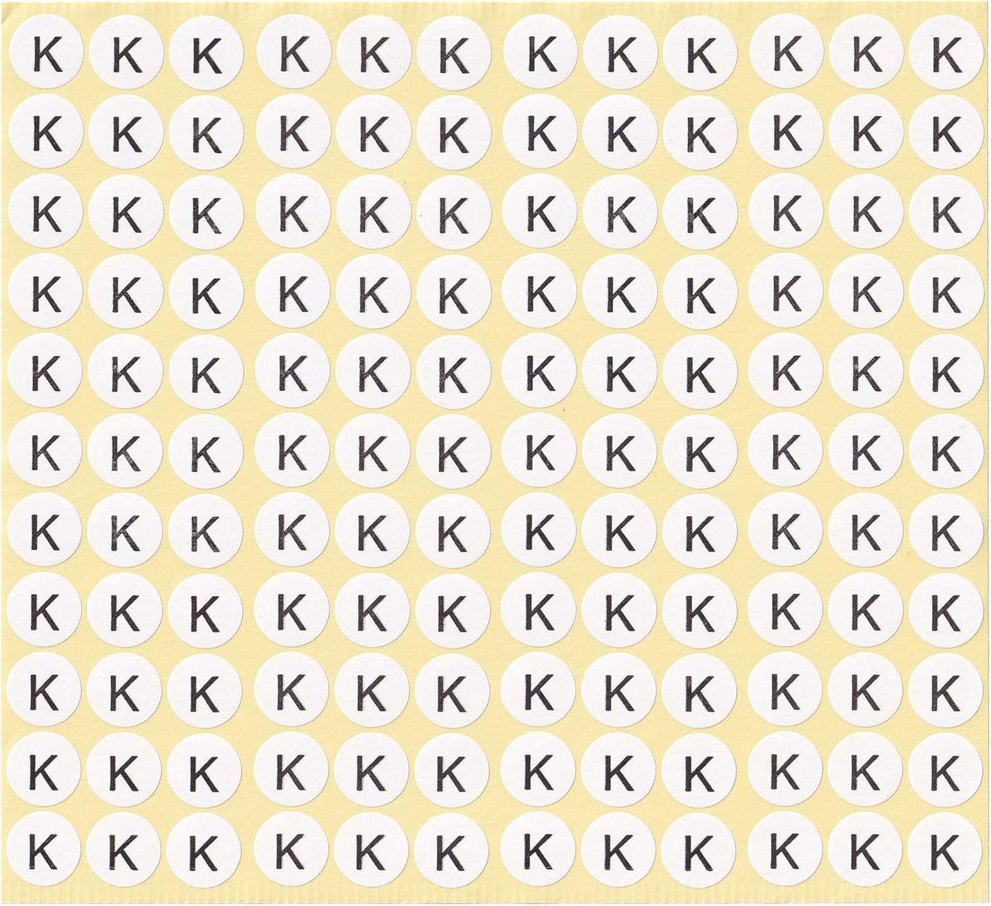 dealzEpic - Alphabet Stickers of The Letter K - Small Round Paper Self-Adhesive Peel and Stick Letter Labels - Set of 15 Sheets