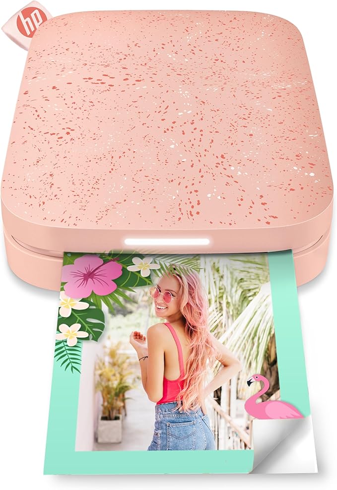 HP Sprocket 2x3" Instant Smartphone Photo Printer - Portable Color Wireless Mobile Printer - Zink Sticky-Back Photos - Print from Compatible iOS & Android Devices with Bluetooth w/Fun App - Pink