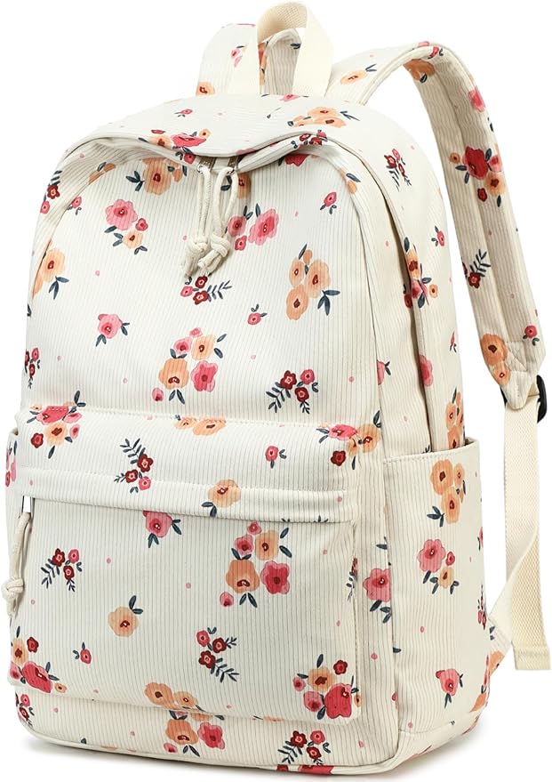 School Backpack for Teens Large Corduroy Bookbag Lightweight 15.6 inch Laptop Bag for Girls Women Casual High School College