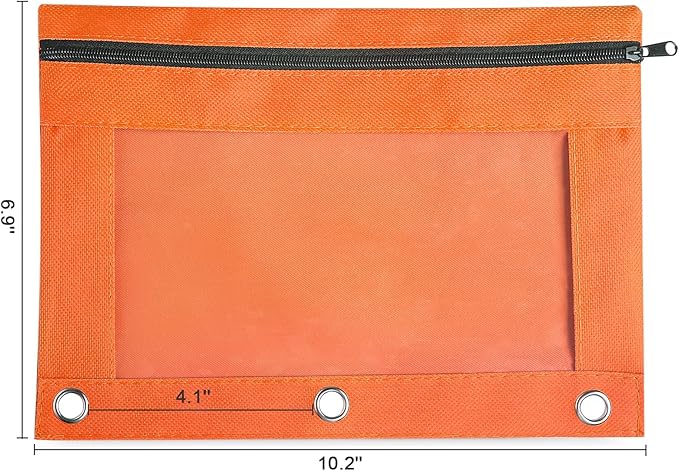 3 Ring Pencil Pouch,Bulk, 160 Packs Bulk Zipper Pencil Case in 10 Colors, Pencil Pouches with Clear Window for Storing School Office Supplies, Cloth Pencil Bag for 3 Hole Binder