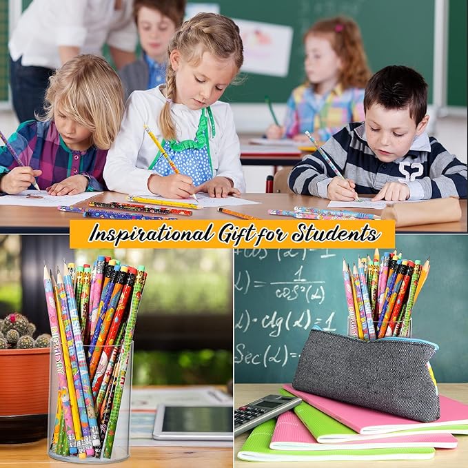 Funrous 500 Pcs Happy Birthday Pencils for Students Bulk Colorful Pencils with Top Erasers for Teachers Classrooms Reward Kids Birthday Party Supplies Gifts, 10 Assorted Style