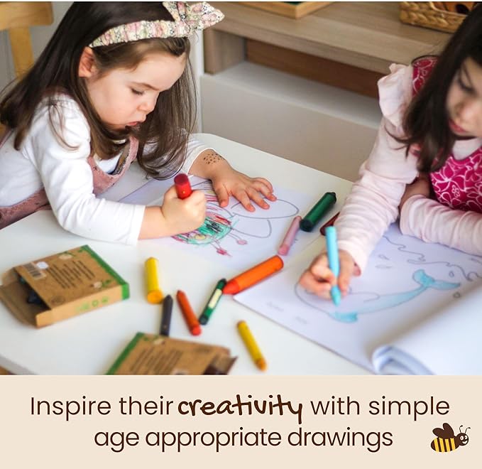 Honeysticks My First Coloring Book for Toddlers 1-3, Large Cute and Simple Images, 40 Pages, Fun and Educational Preschool Coloring Book for Kids Ages 2-4