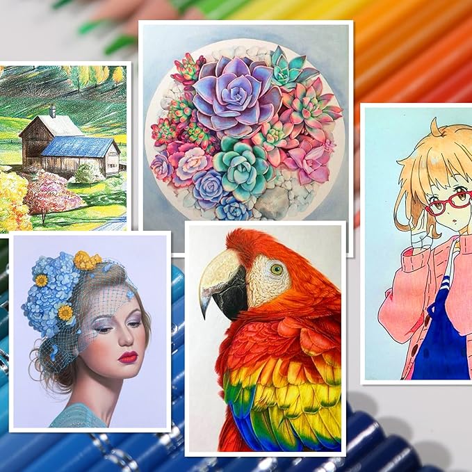 H & B 120-Color Colored Pencils Set with Coloring Book, Eraser, and Sharpener - Perfect for Drawing and Coloring - Soft Oil-Based Cores Ideal for Adults, Kids, and Beginners