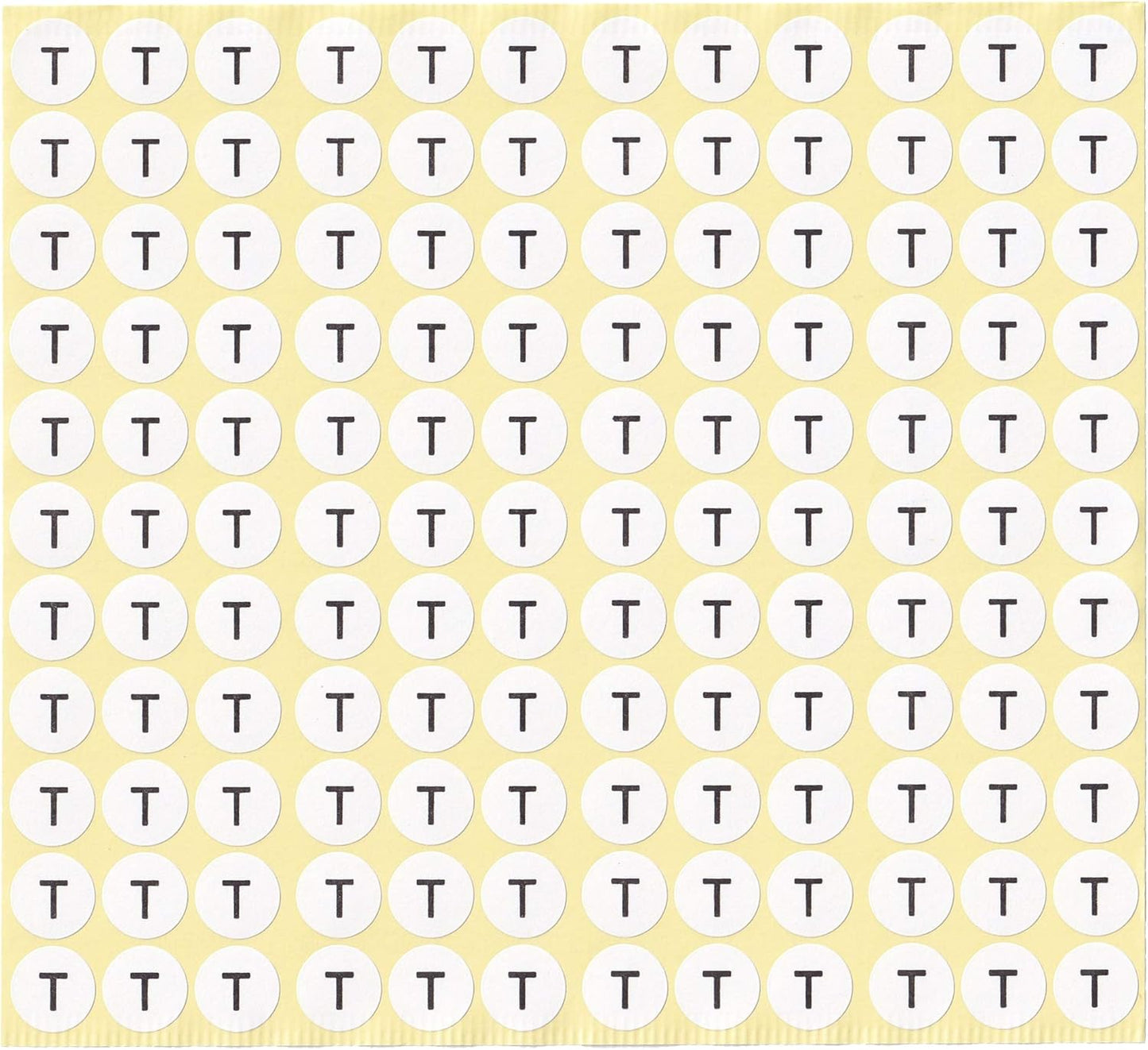 dealzEpic - Alphabet Stickers of The Letter T - Small Round Paper Self-Adhesive Peel and Stick Letter Labels - Set of 15 Sheets