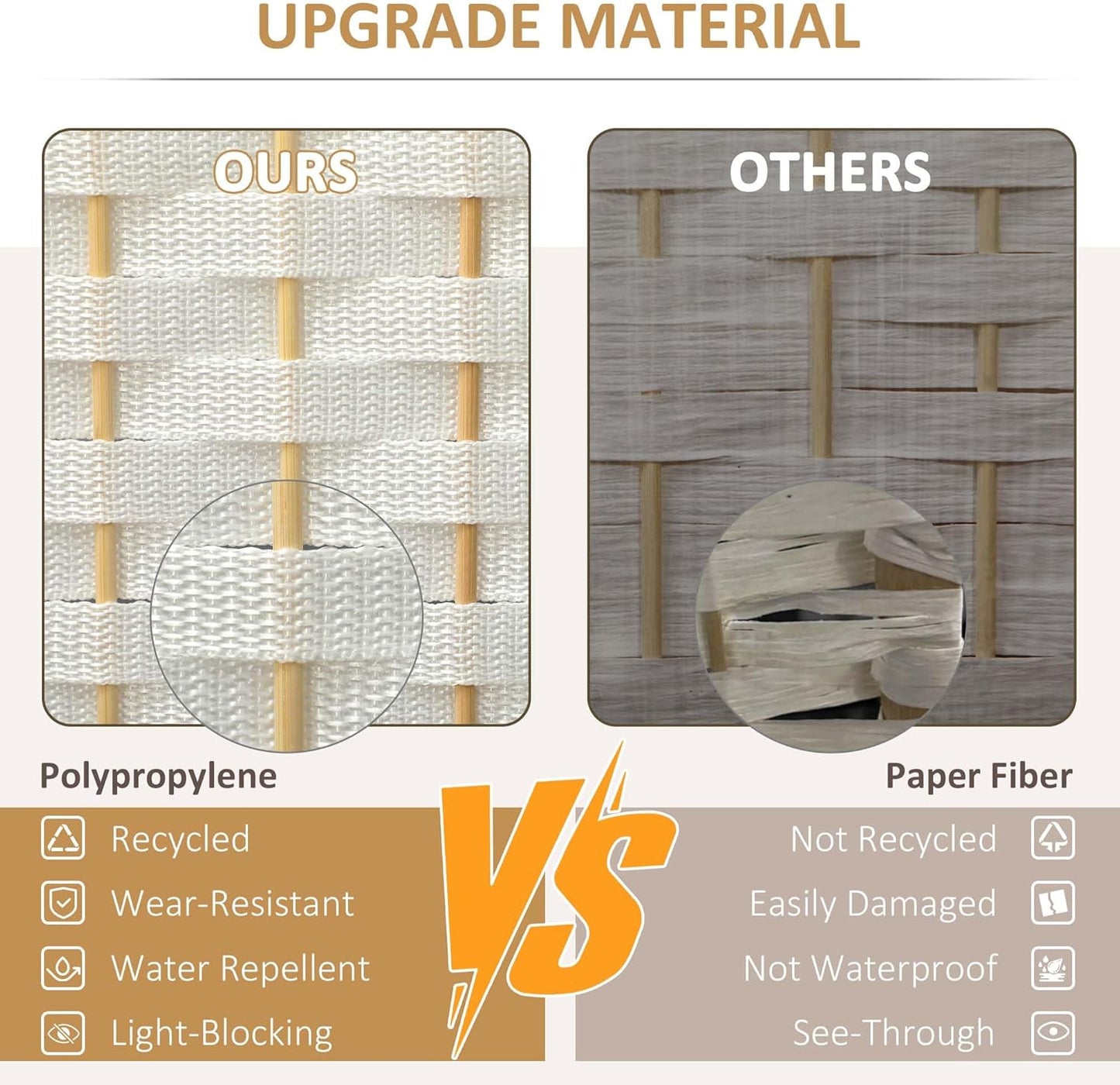 HOMCOM Room Divider, 8 Panel Folding Privacy Screen, 5.6' Tall Freestanding Wall Partition for Home Office, Bedroom, White