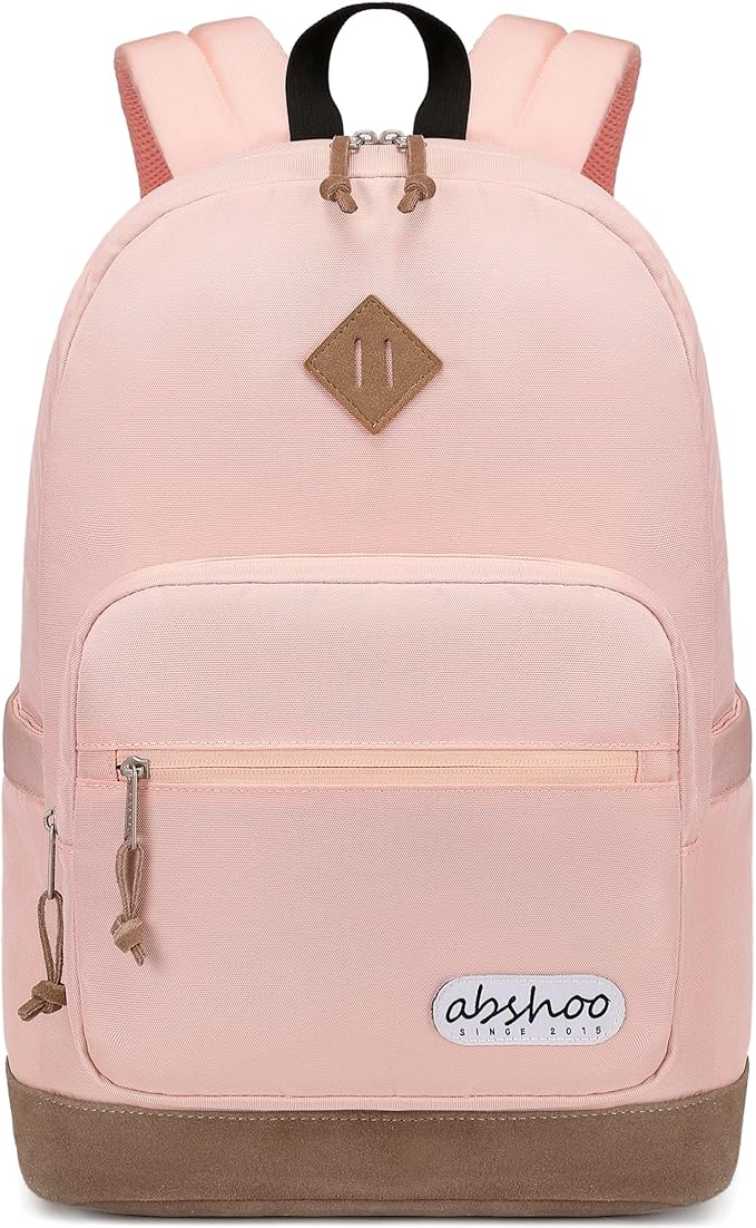 abshoo Classic Backpack for School College Bookbag Middle High School Girls Bakcpacks for Teen Casual Daypack (Pink)