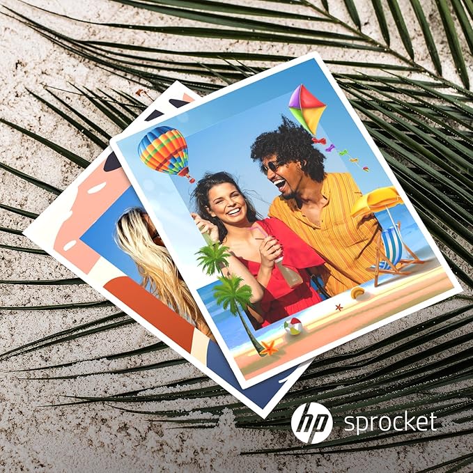 HP Sprocket Photo Booth + 110 3x4 Zink Paper Sheets, Digital Instant Color Photo Printer, 10.1" Touchscreen Photobooth, LED Ring Light, Customize w/ 250+ Frames, Share via QR Code, Mobile App, White