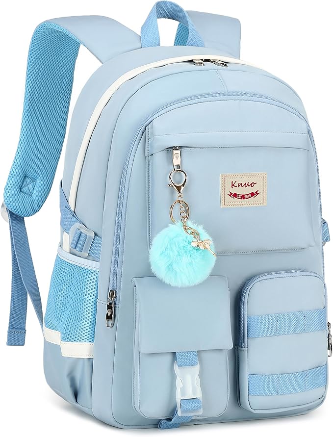 Girls Backpack,15.6 Inch Laptop School Bag Large Primary Elementary Middle College Bookbags Kids Backpacks for Teens Girls Women Students Anti Theft Travel Daypack (Blue)