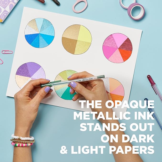 SAKURA Gelly Roll Metallic Gel Pens - Pens for Scrapbook, Journals, or Drawing - Dark Metallic Ink - Medium Line - 5 Pack