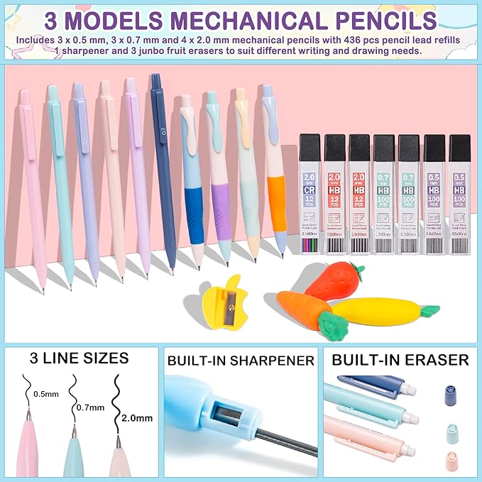 78 PCS Aesthetic School Set for Girls - Pen Case, Pastel Highlighters, 16 Pens, 10 Mechanical Pencils, 12 Sharpened Colored Pencils, 452 Refills - Cute Christian Journaling & Drawing Kit for Teens