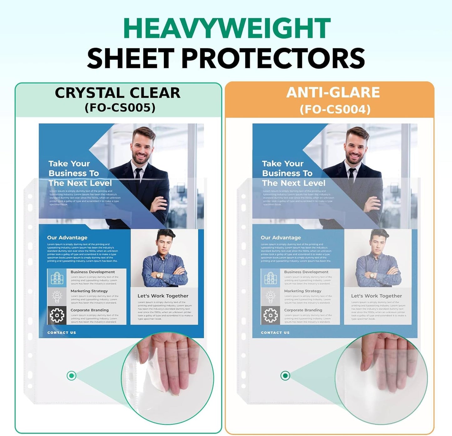 200 Pack, 8.5 x11 Clear Sheet Protectors, Non-Glare, Extra Heavy Duty Page Protectors for 3 Ring Binder, Top Loading Plastic Sleeves