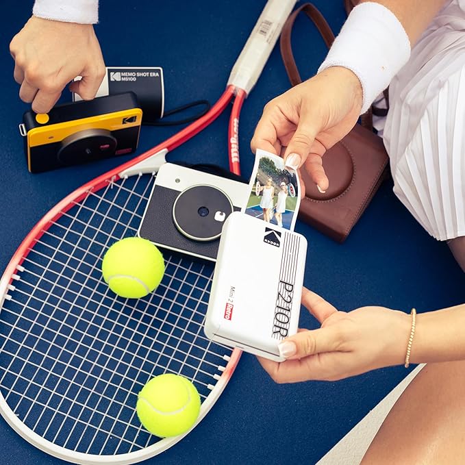 KODAK Mini 2 Retro 4PASS Portable Photo Printer (2.1x3.4 inches) Initial 8 Sheets + 30 Sheets Bundle, Black