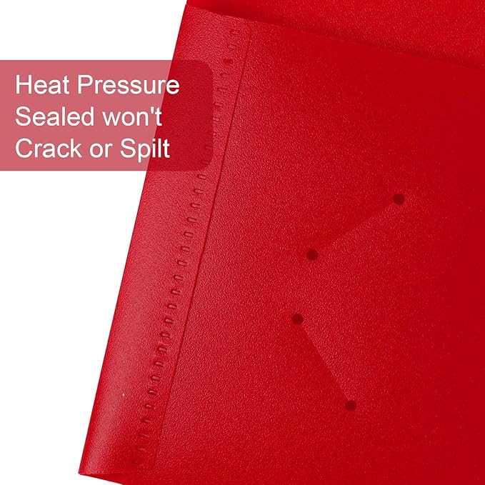 6-Pack Plastic Folders with Pockets,2-Pocket Poly Folders Holds 8-1/2" x 11" Paper for School/Office/Home, Red