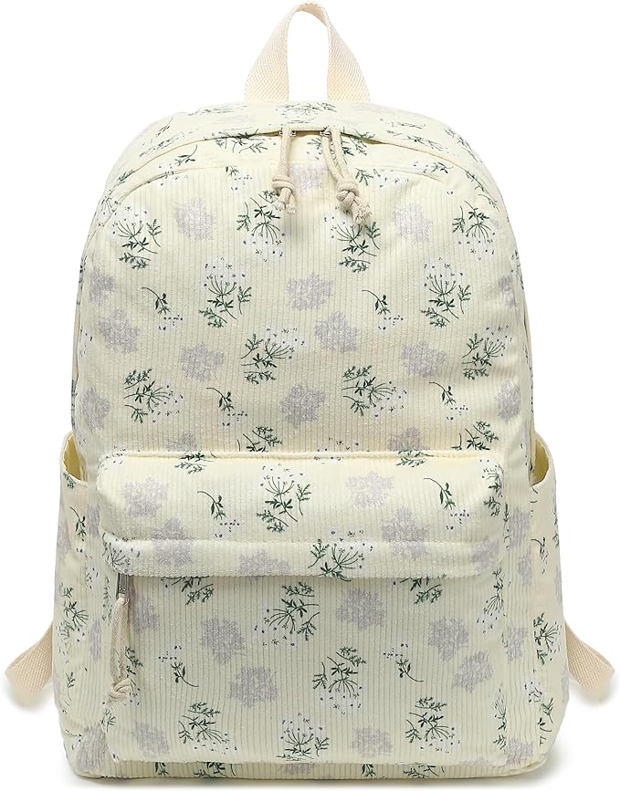 School Backpack for Teens Large Corduroy Bookbag Lightweight 15.6 inch Laptop Bag for Girls Women Casual High School College